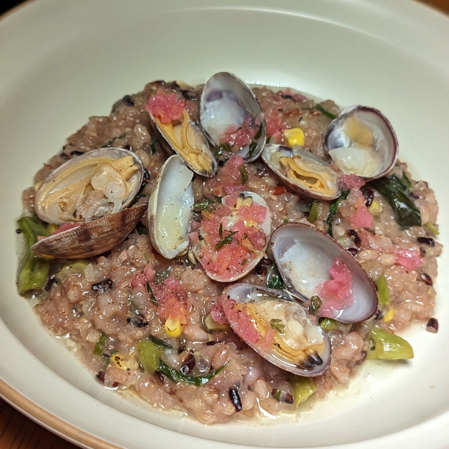 Ace Hotel Kyoto Kōsa Rainbow Rice Risotto with Ise Little Neck Clams